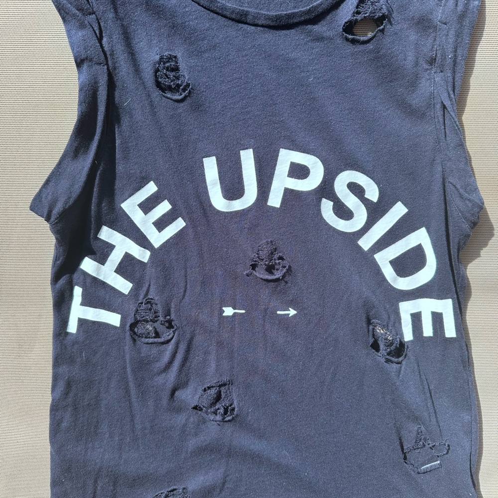 The Upside Navy Distressed Tank Top